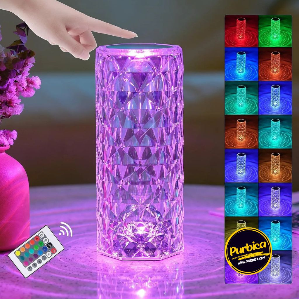 Rose Diamond Crystal Table Lamp