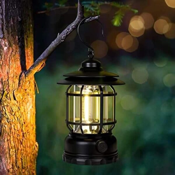 Rechargeable Retro Camping Lamp – 12H Backup